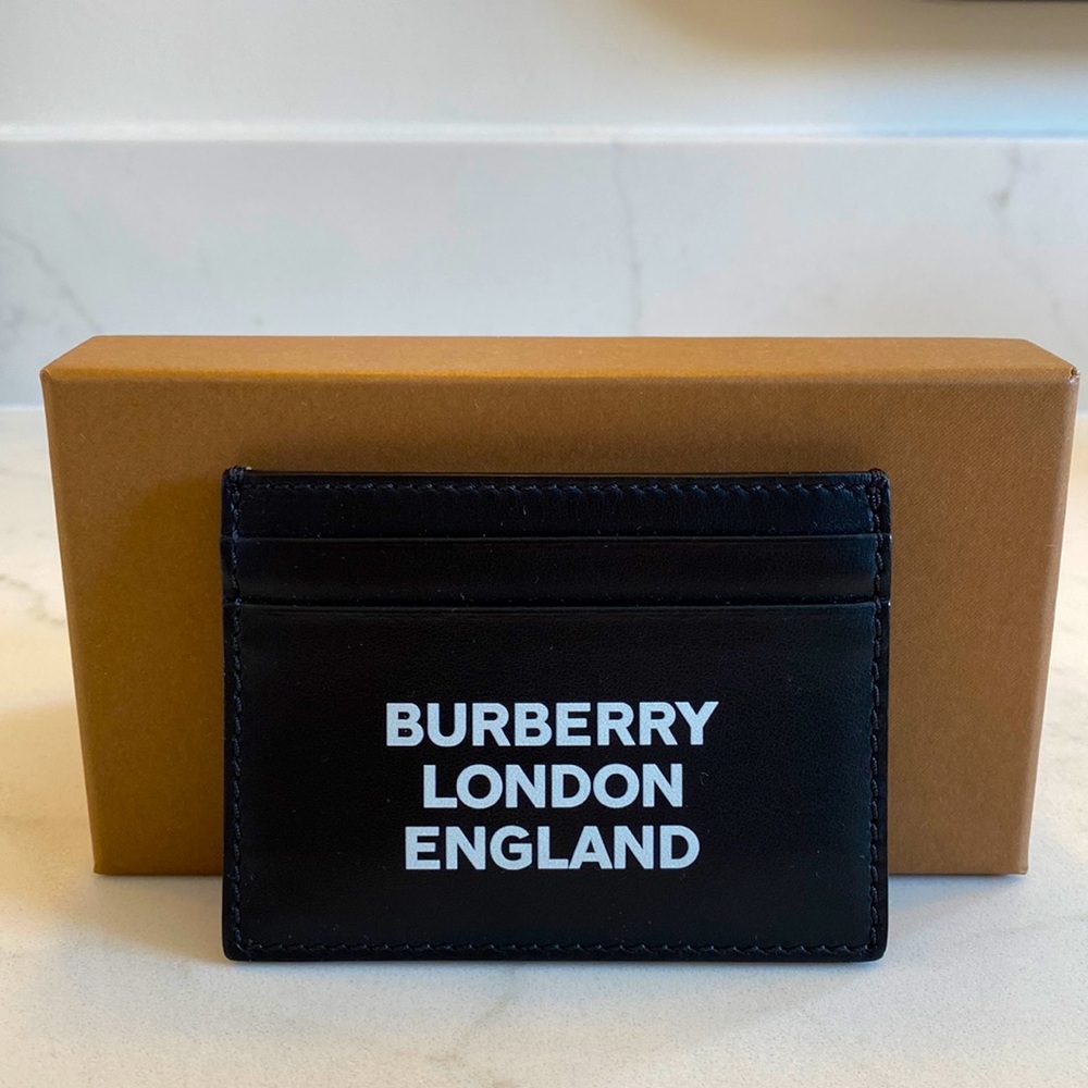Burberry London Samson Black Leather Card Case Holder